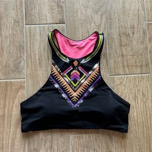 VICTORIA'S SECRET PINK black sequin high neck bikini top
